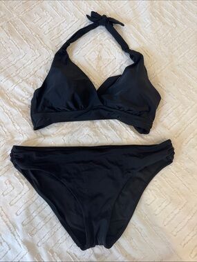 Classic Black Halter Bikini Set - Women Swim